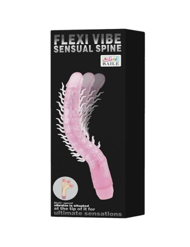 BAILE - FLEXI VIBE SENSUAL SPINE DILDO VIBRATÓRIO DOBRVEL LILAL 23.5 CM