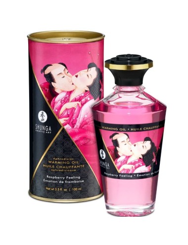 SHUNGA - ÓLEO DE MASSAGEM EFEITO CALOR SABOR INTENSO DE FRAMBOESA 100 ML