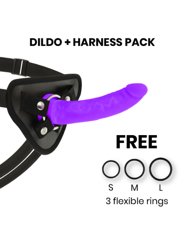 DELTA CLUB - ARREIO DE BRINQUEDOS + DONG PURPLE SILICONE 17 CM -O- 3 CM