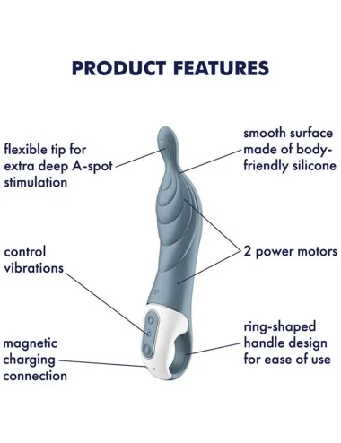 SATISFYER - VIBRADOR AMAZING 2 ASPOT CINZA