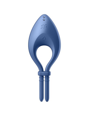 SATISFYER - APLICATIVO VIBRADOR DE ANEL BULLSEYE AZUL