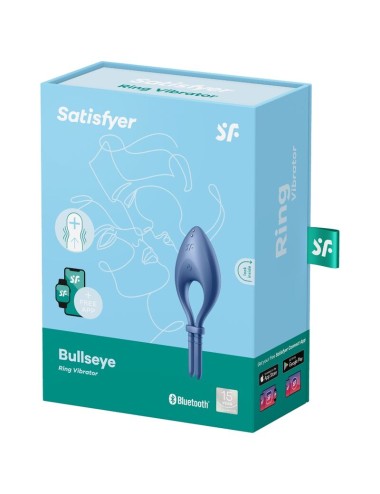 SATISFYER - APLICATIVO VIBRADOR DE ANEL BULLSEYE AZUL