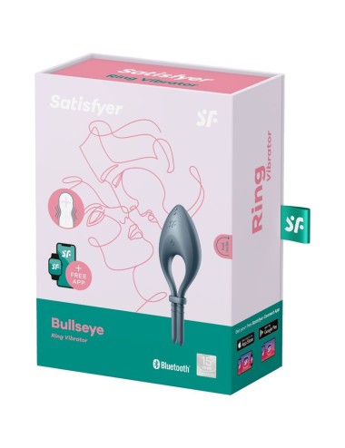 SATISFYER - APLICATIVO VIBRADOR DE ANEL BULLSEYE CINZA