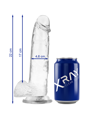 X RAY - DILDO TRANSPARENTE COM BOLAS 22 CM -O- 4.6 CM