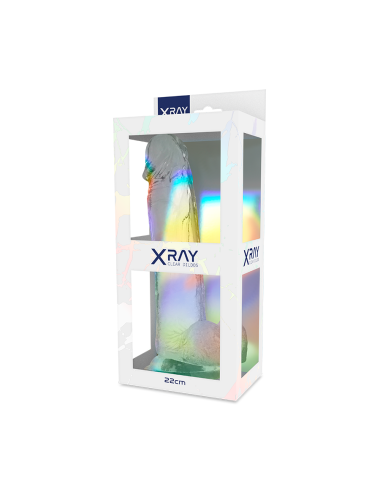 X RAY - DILDO TRANSPARENTE COM BOLAS 22 CM -O- 4.6 CM
