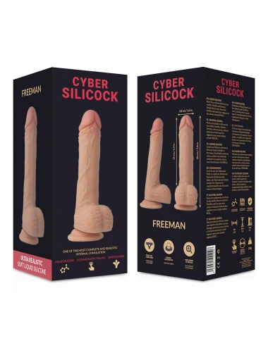 CYBER SILICOCK - SILICONE LÍQUIDO MACIO ULTRA REALÍSTICO FREEMAN 20 CM -O- 3.8 CM