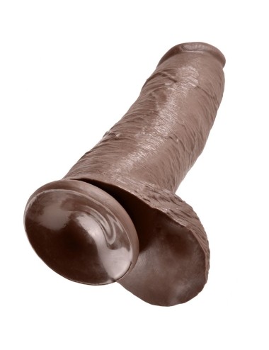 KING COCK - 12 DILDO CASTANHO COM BOLAS 30.48 CM