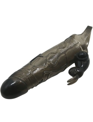 BAILE - CAPA PARA PÉNIS BRAVE MAN COM COELHO PRETO 16.5 CM