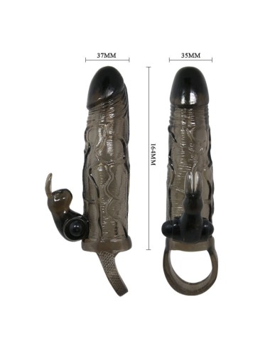 BAILE - CAPA PARA PÉNIS BRAVE MAN COM COELHO PRETO 16.5 CM