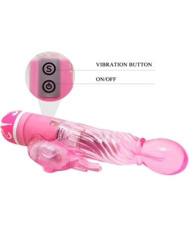 BAILE - VIBRADOR MULTIVELOCIDADE COM ESTIMULADOR ROSA