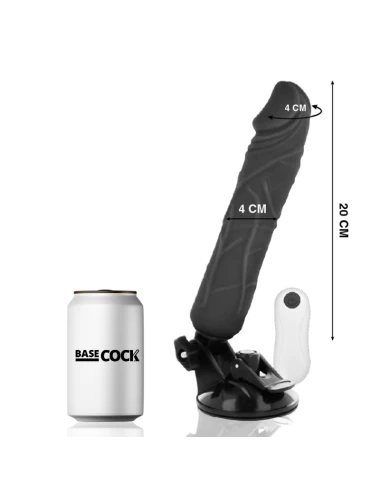 BASECOCK REALISTIC VIBRATOR REMOTE CONTROL PRETO 20 CM