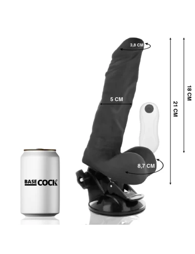 BASECOCK - VIBRADOR ARTICULVEL CONTROLE REMOTO PRETO 21 CM -O- 5 CM