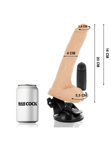 BASECOCK VIBRADOR DE CONTROLE REMOTO REALÍSTICO CARNE 20CM