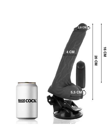 BASECOCK REALISTIC VIBRATOR REMOTE CONTROL BLACK 20CM