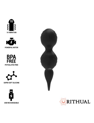 RITHUAL - BOLAS DE KEGEL VIBRATÓRIAS RECARREGVEIS NISHA PRETAS