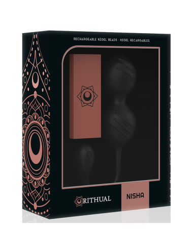 RITHUAL - BOLAS DE KEGEL VIBRATÓRIAS RECARREGVEIS NISHA PRETAS