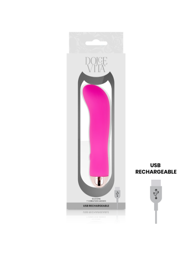 DOLCE VITA - VIBRADOR RECARREGÁVEL DUAS VELOCIDADES PINK 7