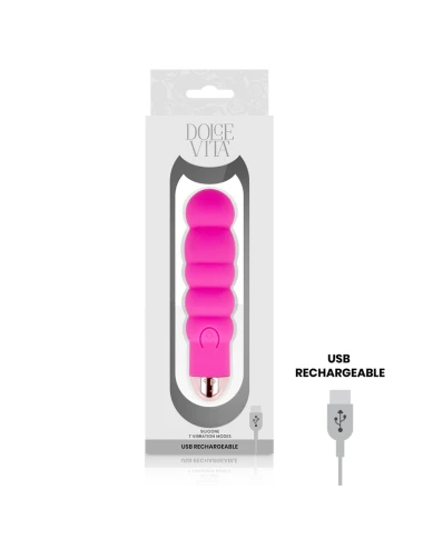 DOLCE VITA - VIBRADOR RECARREGÁVEL SEIS PINK 7 VELOCIDADES