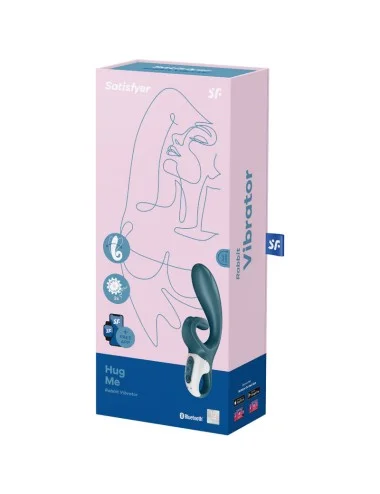 SATISFYER - APLICATIVO VIBRADOR HUG ME COELHO AZUL