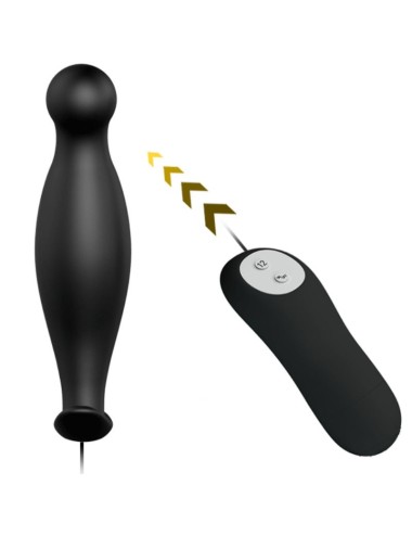 PRETTY LOVE - PLUG ANAL DE SILICONE 12 MODOS DE VIBRAO PRETO