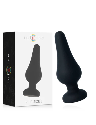 INTENSE - PLUG ANAL PIPO L SILICONE PRETO 13 CM