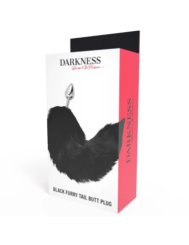 DARKNESS - PLUG ANAL PRATA 8 CM COM CAUDA PRETA