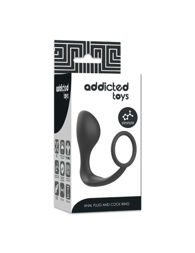 ADDICTED TOYS - PLUG ANAL COM ANEL DE SILICONE PRETO