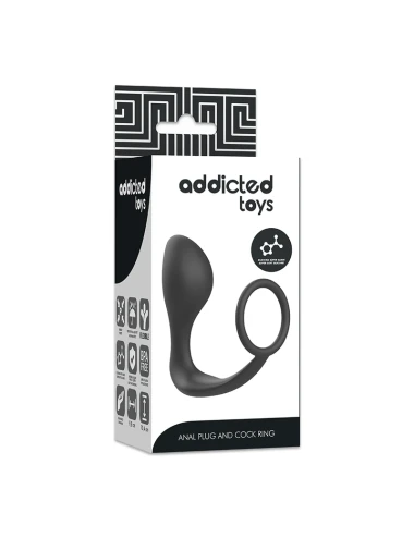ADDICTED TOYS - PLUG ANAL COM ANEL DE SILICONE PRETO