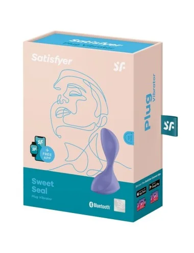 SATISFYER - PLUGUE VIBRATÓRIO SWEET SEAL APP VIOLETA