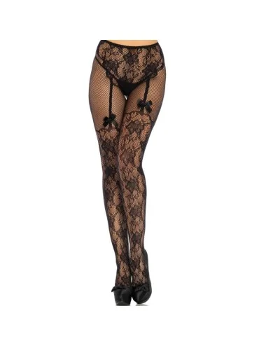 LEG AVENUE - MEIA FLORES DESIGN VOLTA SEM CROTHLESS TAMANHO ÚNICO