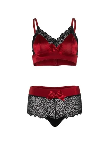 LEG AVENUE - CONJUNTO 2 PEAS PRETO E VERMELHO L/XL