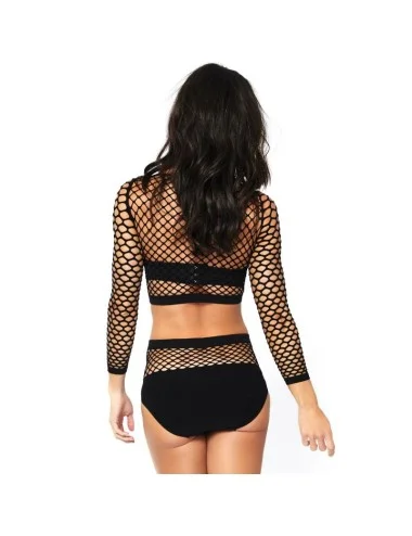 CONJUNTO LEG AVENUE 2 PEÇAS REDE MANGAS LONGAS E CINTURA ALTA TAMANHO ÚNICO