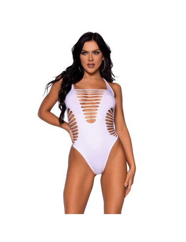 LEG AVENUE - BODY THONG RACERBACK BRANCO