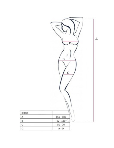 PASSION WOMAN BS016 BODYSTOCKING WHITE ONE SIZE
