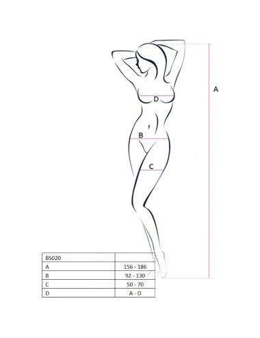 PASSION WOMAN BS020 BODYSTOCKING BLACK ONE SIZE