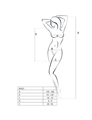 PASSION WOMAN BS025 BODYSTOCKING VESTIDO ESTILO PRETO TAMANHO ÚNICO