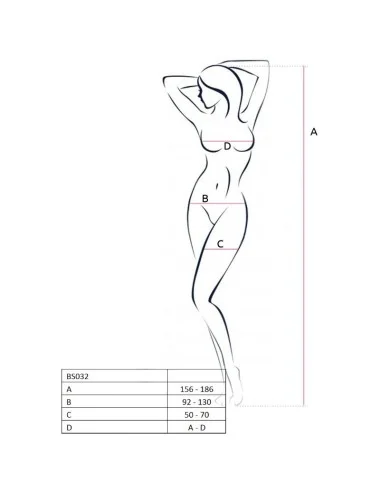 PASSION - WOMAN BS032 BODYSTOCKING PRETO TAMANHO ÚNICO