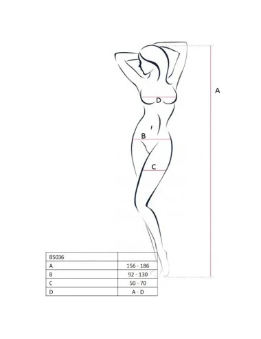PASSION WOMAN BS036 BODYSTOCKING WHITE ONE SIZE