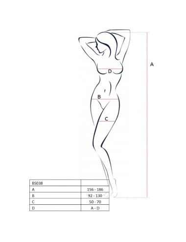 PASSION WOMAN BS038 BODYSTOCKING WHITE ONE SIZE