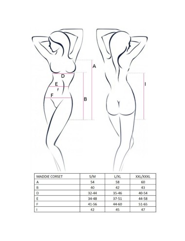 PAIXÃO MULHER MADDIE CORSET BLACK L / XL