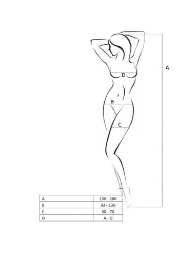 PASSION WOMAN BS049 BODYSTOCKING - RED ONE SIZE