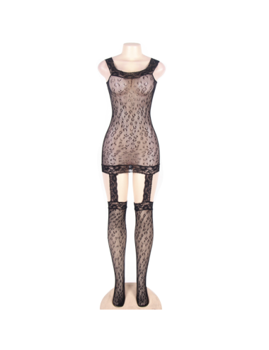 QUEEN LINGERIE - BODYSTOCKING ESTILO LEOPARDO S/L