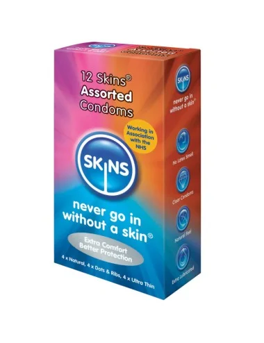 SKINS - CONDOMES DE PELE ASSORTED 12 PACK