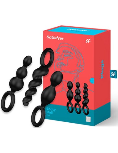 SATISFYER ANAL PLUGS CONJUNTO 3 PCS PRETO