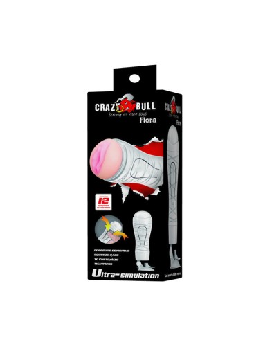 CRAZY BULL - MASTURBADOR VAGINA RECARREGVEL FLORA
