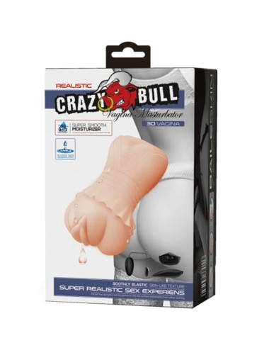 CRAZY BULL - MASTURBADOR DE VAGINA DE PELE DE GUA COM BALAS VIBRANTES