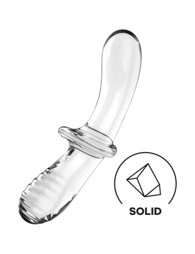 SATISFYER - DILDO DE CRISTAL DUPLO TRANSPARENTE