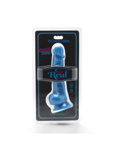 GET REAL - HAPPY DICKS 19 CM COM BOLAS AZUIS