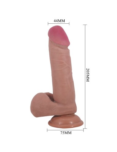 PRETTY LOVE - SÉRIE SLIDING SKIN DILDO REALÍSTICO COM VENTOSA DESLIZANTE PELE CARNE 20,5 CM