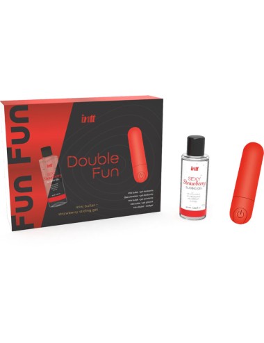 INTT RELEASES - DUPLO FUN KIT COM BALA VIBRANTE E GEL DE MASSAGEM DE MORANGO